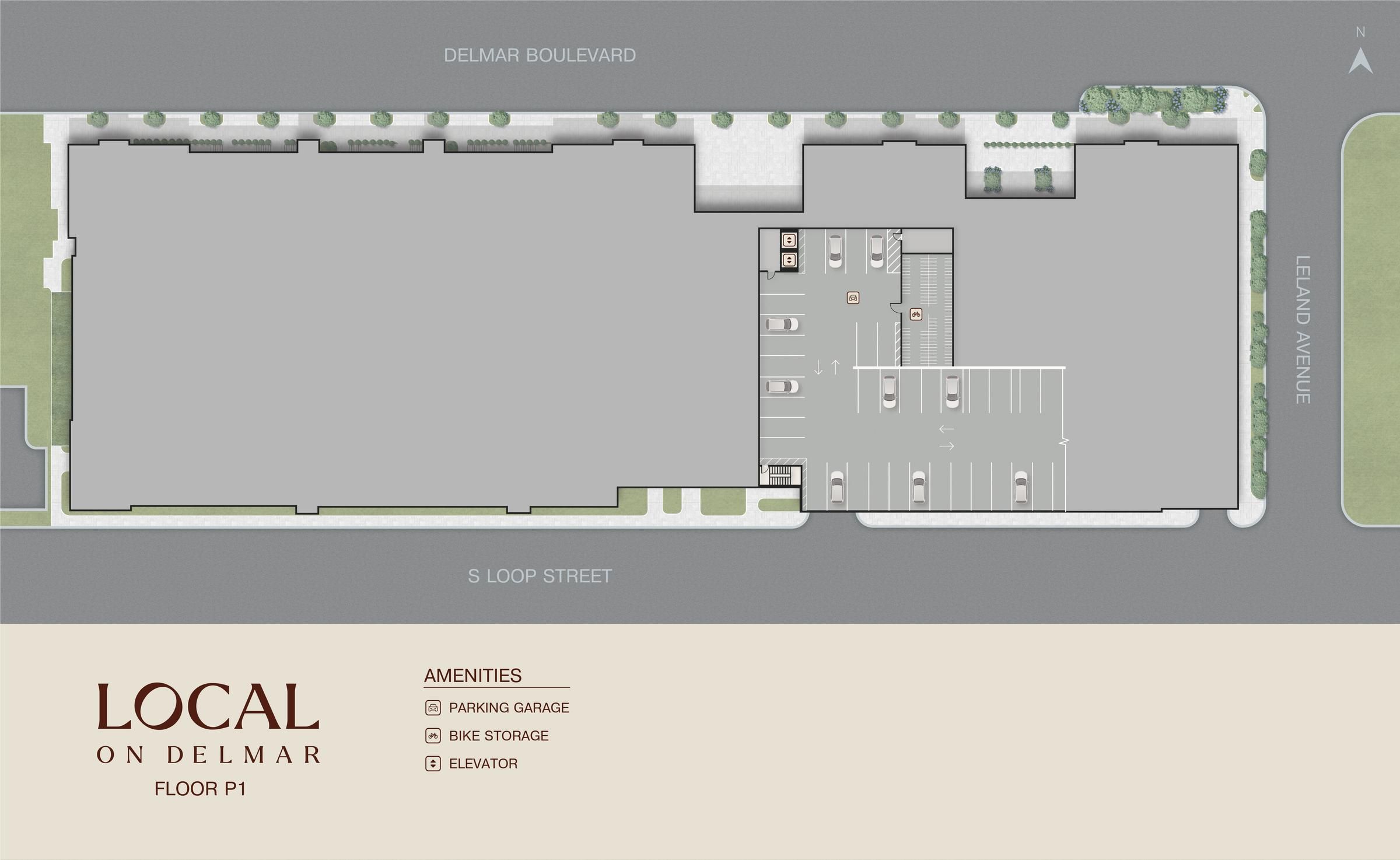 Local on Delmar Floor P1 sitemap